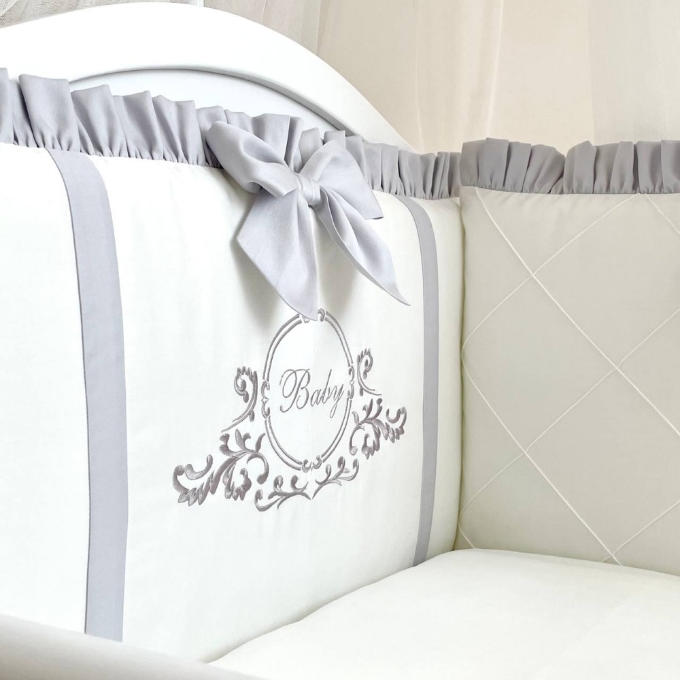 Lenjerie Patut Bebe Copii 6 piese Baby King gri (10)